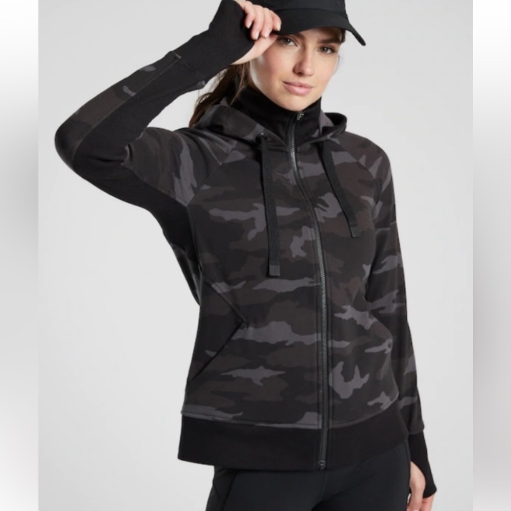 Athleta Black Camo Triumph Hoodie - S